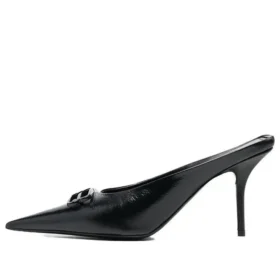 Zapatillas tipo Mules de cuero Knife BB «Negro» 694722WBBI21000