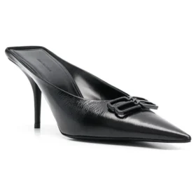Zapatillas tipo Mules de cuero Knife BB «Negro» 694722WBBI21000