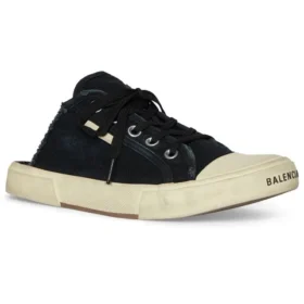Zapatillas tipo Mules «Paris» «Algodón desgastado negro y goma blanca» 693953W3RC31090