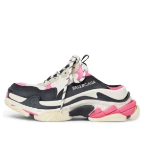Zapatillas tipo Mules Triple S «Blanco, rosa y negro, doble espuma y malla» 755686W3SM15671