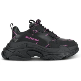 Zapatillas Triple S «All Over Logo – Negro y rosa» 524039W2FA11050