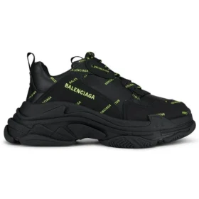 Zapatillas Triple S «Allover Logo – Negro y amarillo fluorescente» 536737W2FA11070