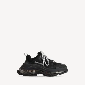 Zapatillas Triple S de suela transparente para mujer en negro