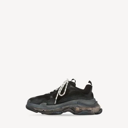 Zapatillas Triple S de suela transparente para mujer en negro Zapatillas Triple S de suela transparente para mujer en negro