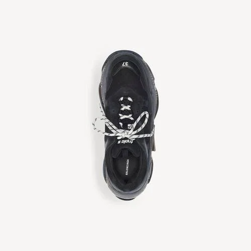 Zapatillas Triple S de suela transparente para mujer en negro Zapatillas Triple S de suela transparente para mujer en negro