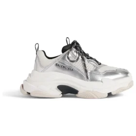 Zapatillas Triple S «Negro, blanco y plateado, doble espuma y malla» 536737W2FWM8191