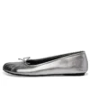 Zapatos de bailarina anatómicos «Piel de oveja suave plateada brillante» 714260WBFA18001