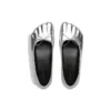 Zapatos de bailarina anatómicos «Piel de oveja suave plateada brillante» 714260WBFA18001