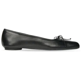 Zapatos de bailarina anatómicos «Piel de oveja suave y brillante negra» 714260WBCW01000