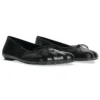 Zapatos de bailarina anatómicos «Piel de oveja suave y brillante negra» 714260WBCW01000