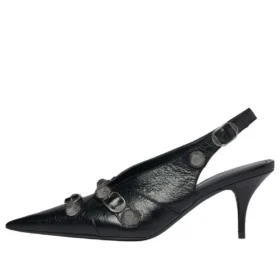 Zapatos de tacón Cagole con talón abierto de 70 mm «Negro» 714251WAD4E1081