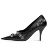 Zapatos de tacón Cagole de 90 mm «Black Arena Lambskin» 714252WAD4E1081