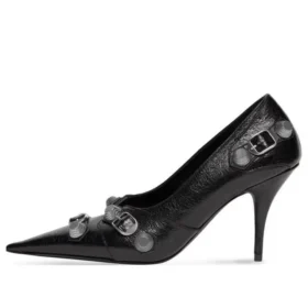 Zapatos de tacón Cagole de 90 mm «Black Arena Lambskin» 714252WAD4E1081