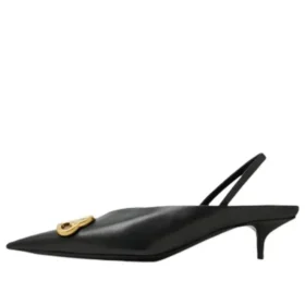 Zapatos de tacón con correa trasera y punta cuadrada «Black» 691740WAWNC1088