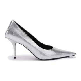 Zapatos de tacón con corte cuadrado y relieve «Silver» 572879WBB208100