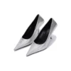 Zapatos de tacón con corte cuadrado y relieve «Silver» 572879WBB208100
