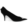 Zapatos de tacón con logotipo de campaña «Negro» 495777W06001091