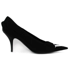 Zapatos de tacón con logotipo de campaña «Negro» 495777W06001091