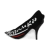 Zapatos de tacón con logotipo de campaña «Negro» 495777W06001091