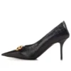 Zapatos de tacón de piel con efecto Crocs «Black» de Square Knife BB 734238WBE711000