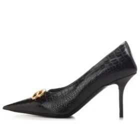 Zapatos de tacón de piel con efecto Crocs «Black» de Square Knife BB 734238WBE711000