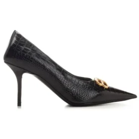 Zapatos de tacón de piel con efecto Crocs «Black» de Square Knife BB 734238WBE711000