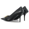 Zapatos de tacón de piel con efecto Crocs «Black» de Square Knife BB 734238WBE711000