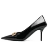 Zapatos de tacón Square Knife BB de 80 mm «Piel de cordero negra brillante» 694712WBD821080