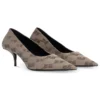 Zapatos de tacón «Tan» con BB Monogram y suela cuadrada de 60 mm 707353W2I103020