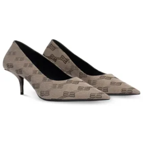 Zapatos de tacón «Tan» con BB Monogram y suela cuadrada de 60 mm 707353W2I103020