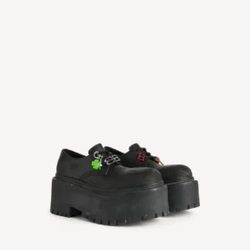 Zapatos Derby de plataforma «Strike» para mujer con adornos, en negro/multicolor Zapatos Derby de plataforma «Strike» para mujer con adornos, en negro/multicolor